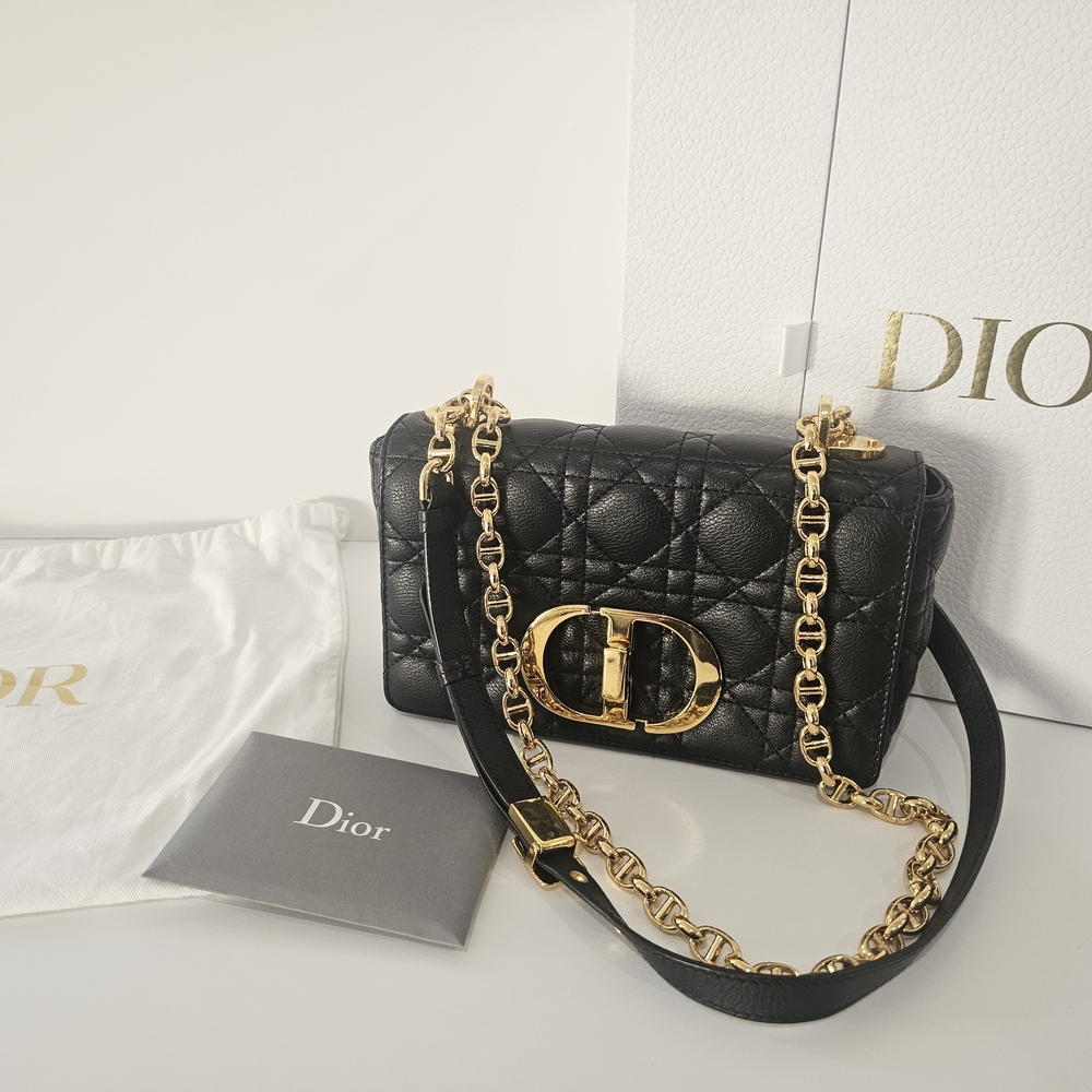 Dior Quilted Black Crossbody with Gold Accents - Picture 5 of 5